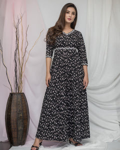 Black V Neck Maxi Dress