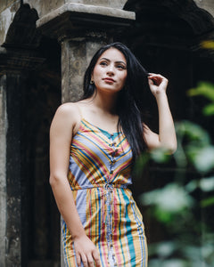 Stripe Sleeveless A Line Dress