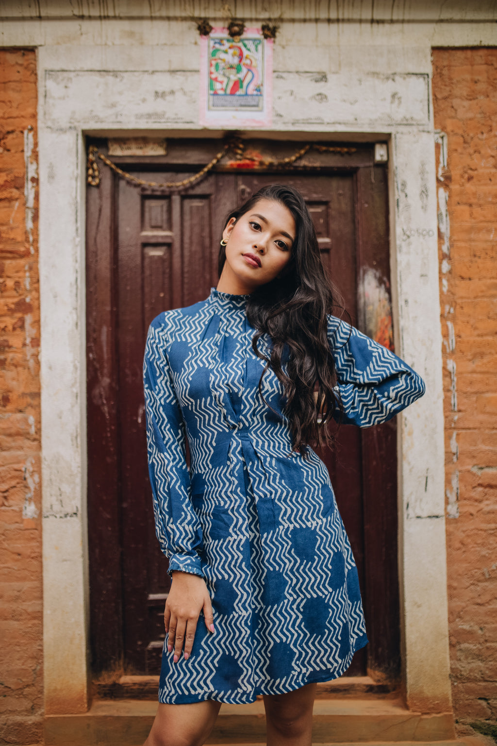 Milk Dabu Indigo Print Dress