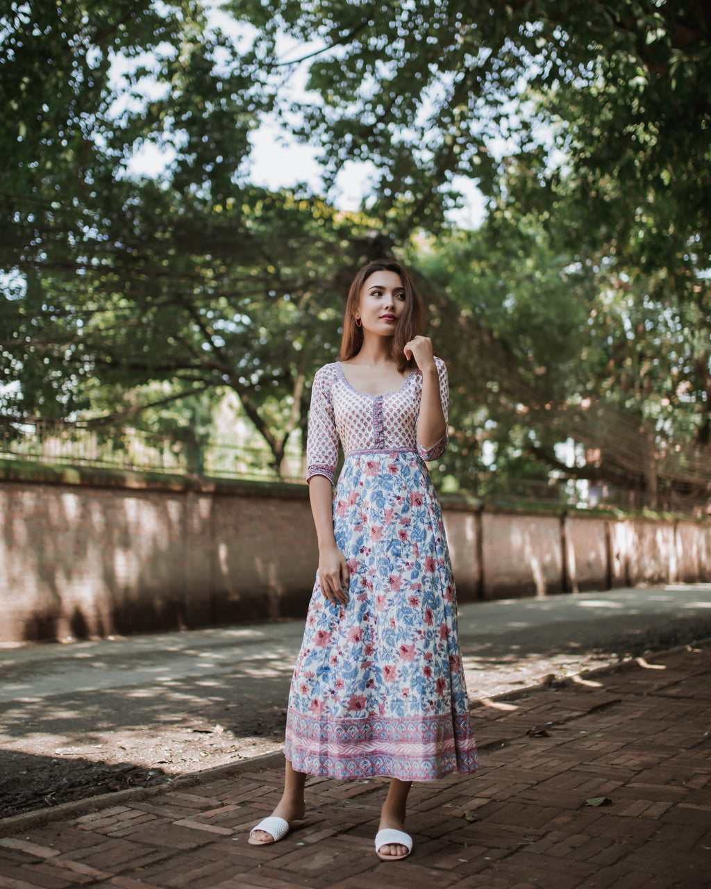 Beautiful Summer Cotton Dress,Hand Print Hand Block Tops, Cotton India –  The Eastern Loom